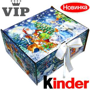 Сладкий подарок на Новый Год в картонной упаковке весом 1200 грамм по цене 2223 руб в Хилке