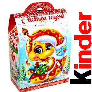 Детский подарок на Новый Год в жестяной упаковке весом 430 грамм по цене 1657 руб в Хилке