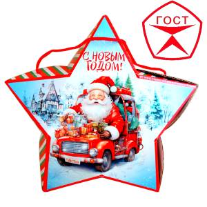 Детский подарок на Новый Год в жестяной упаковке весом 950 грамм по цене 1182 руб в Хилке
